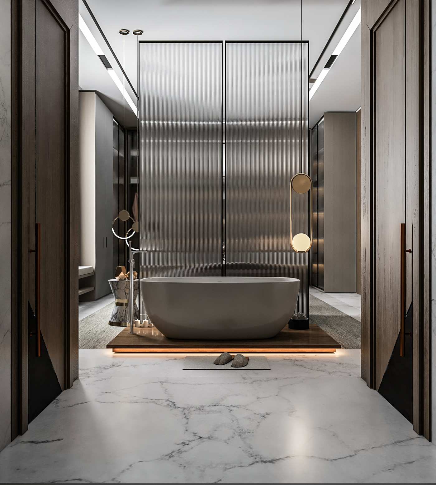 Thiết kế nội thất phòng ngủ luxury với gma màu sang trọng.
