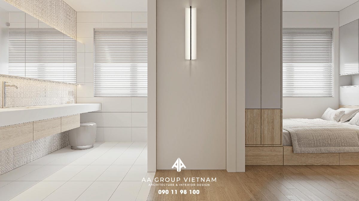 Thi công thiết kế nội thất biệt thự phong cách đồng quê mộc mạc - phòng ngủ.