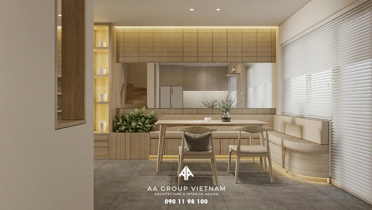 Thi công thiết kế nội thất biệt thự phong cách đồng quê mộc mạc - phòng khách.