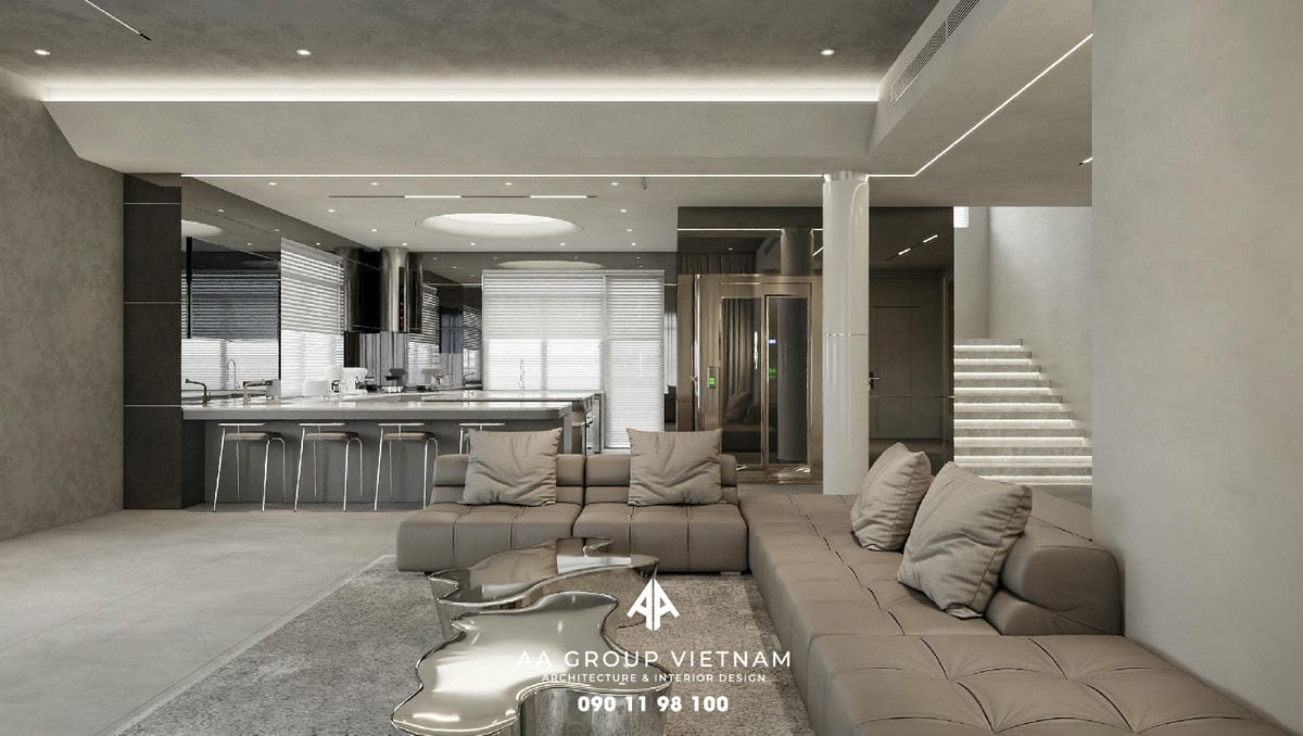 Thiết kế và Thi công nội thất Hiện Đại, Tương lai Dinh Thự - AA Group Vietnam.
