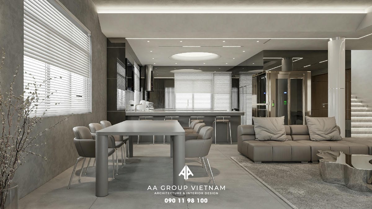 Thiết kế và Thi công nội thất Hiện Đại, Tương lai Dinh Thự - AA Group Vietnam.