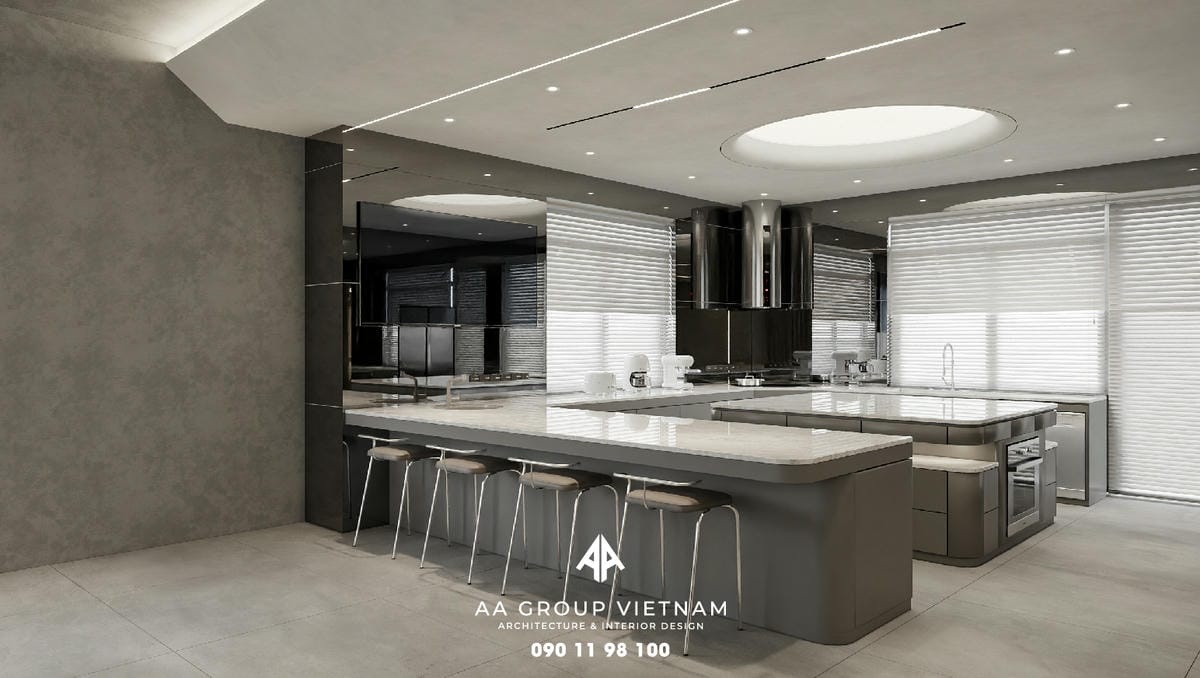 Thiết kế và Thi công nội thất Hiện Đại, Tương lai Dinh Thự - AA Group Vietnam.