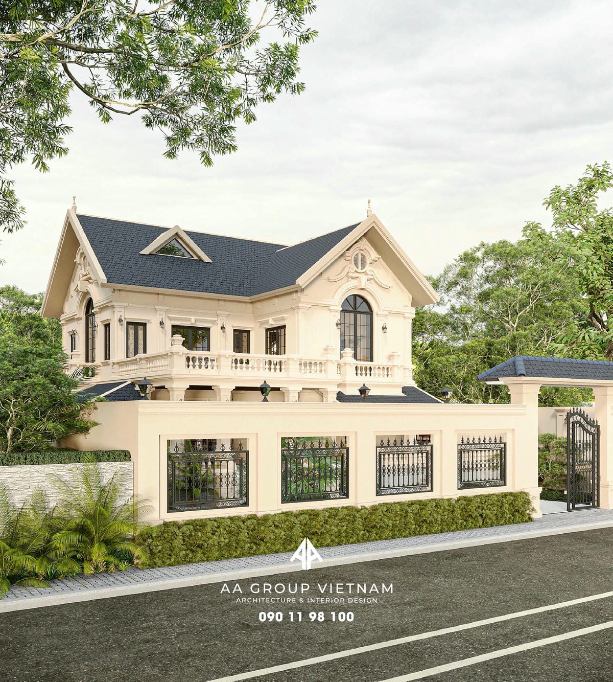 Thiết kế thi công Villa với phong cách Châu Âu vương giả, sang trọng.