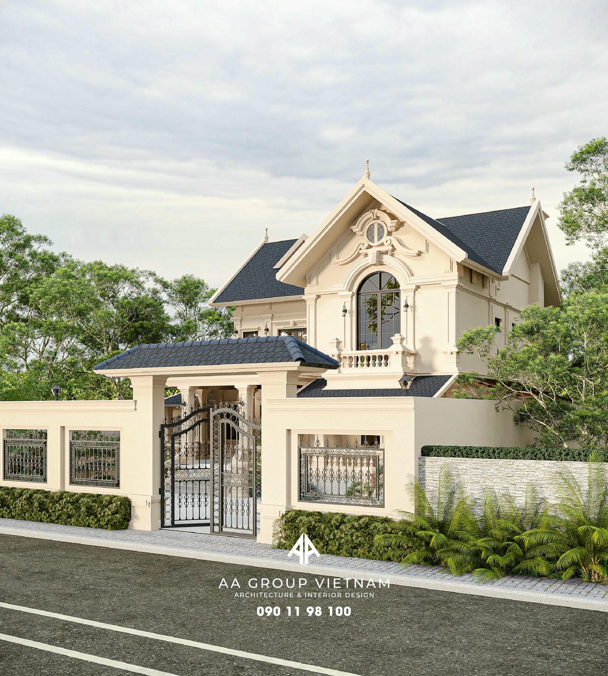 Thiết kế thi công Villa với phong cách Châu Âu vương giả, sang trọng.