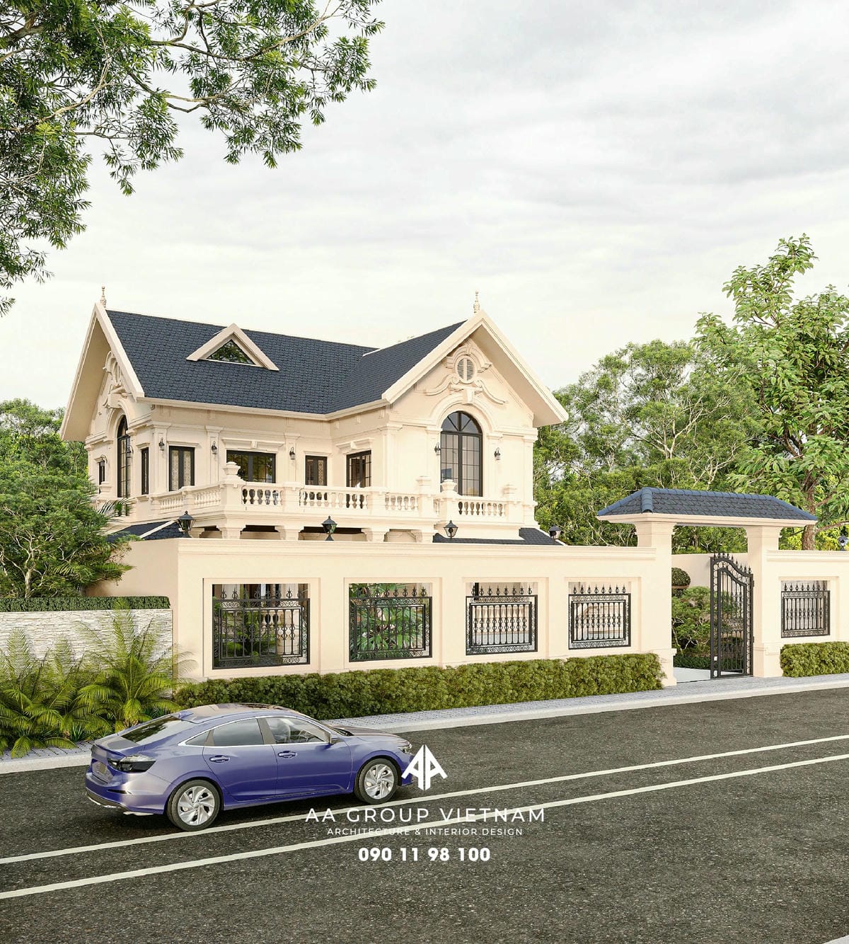 Thiết kế thi công Villa với phong cách Châu Âu vương giả, sang trọng.