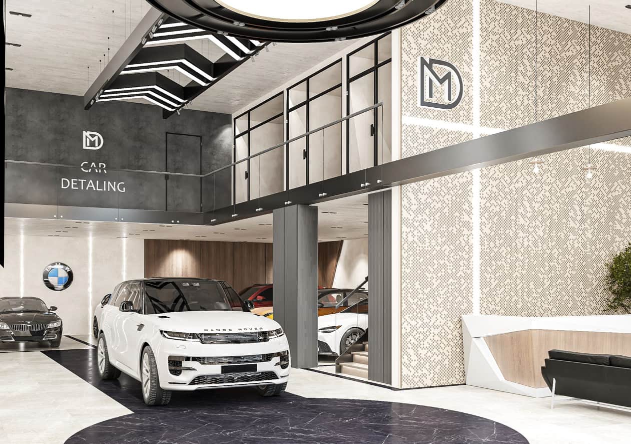 Không gian showroom ô tô tạo nên cảm giác sang trọng.